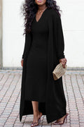 Solid Color Rib Fabric Stretch Two-piece Suit