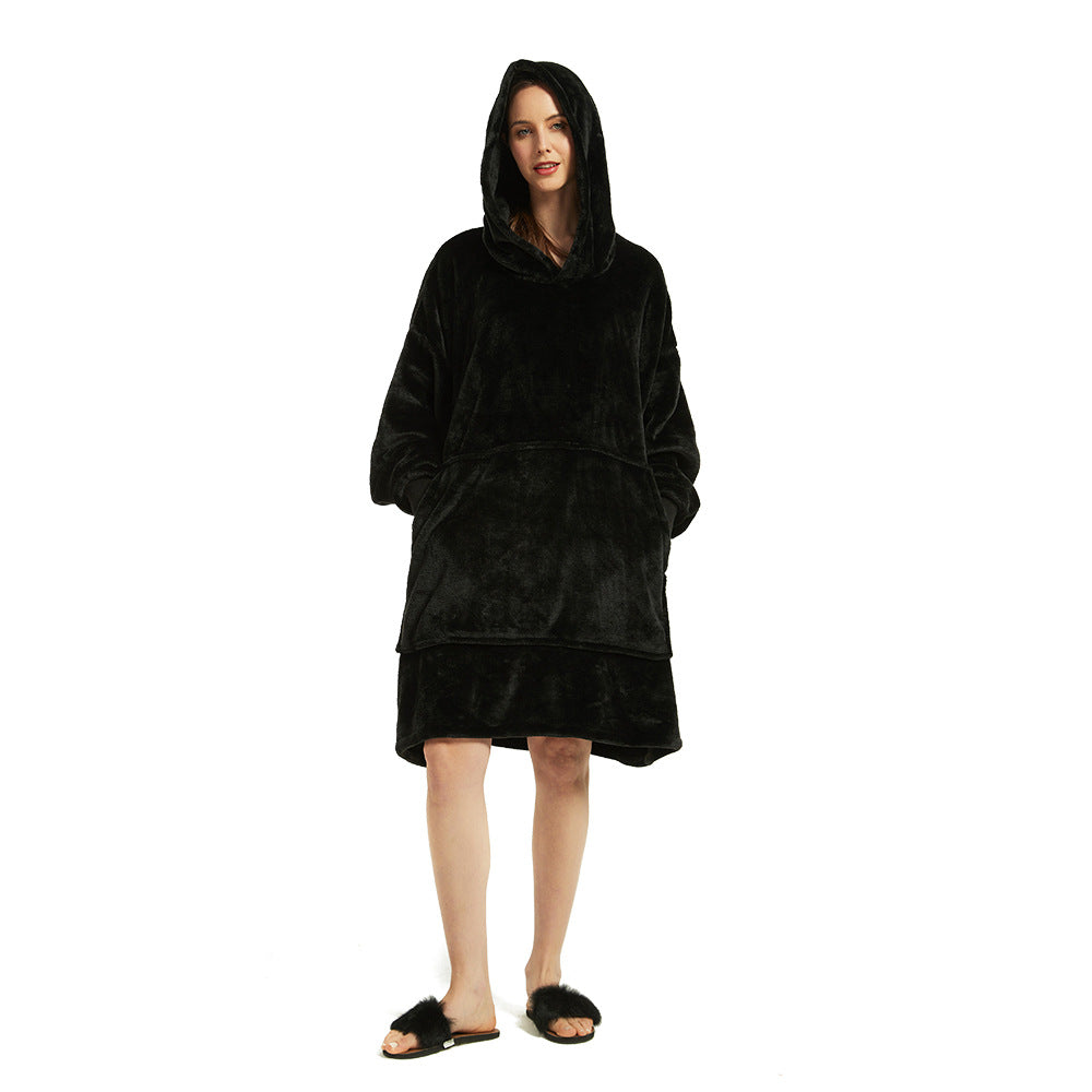 Embroidered Thin Slacker Blanket Unlined Flannel Coat