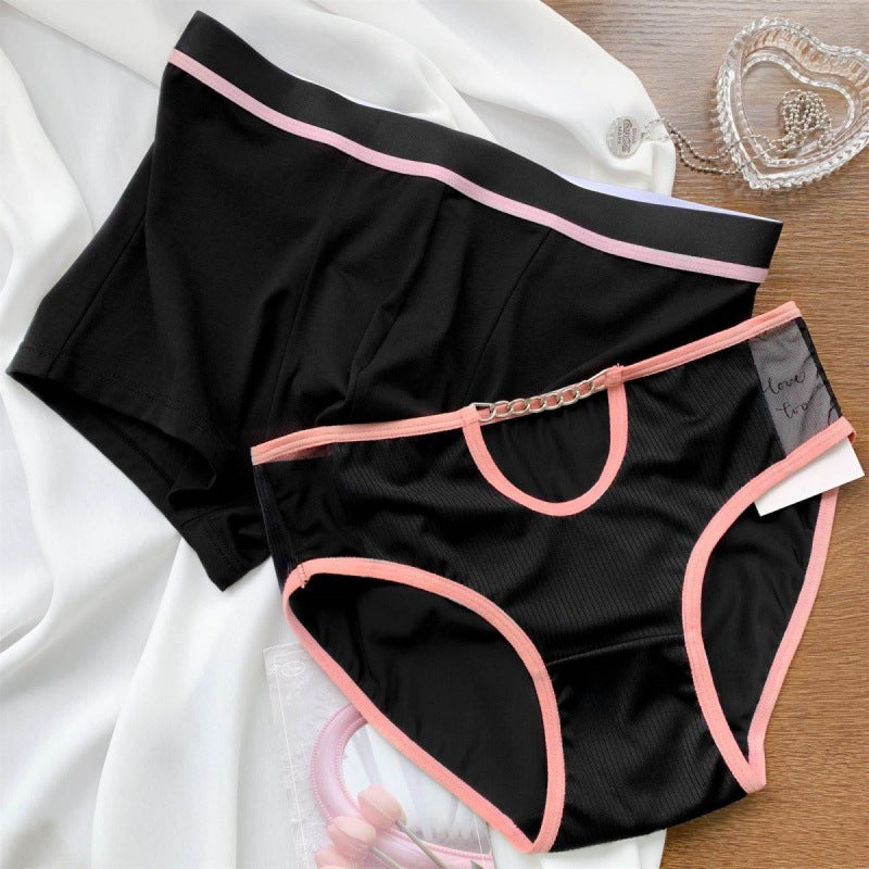 Black Triangle Flat Couple Underwear