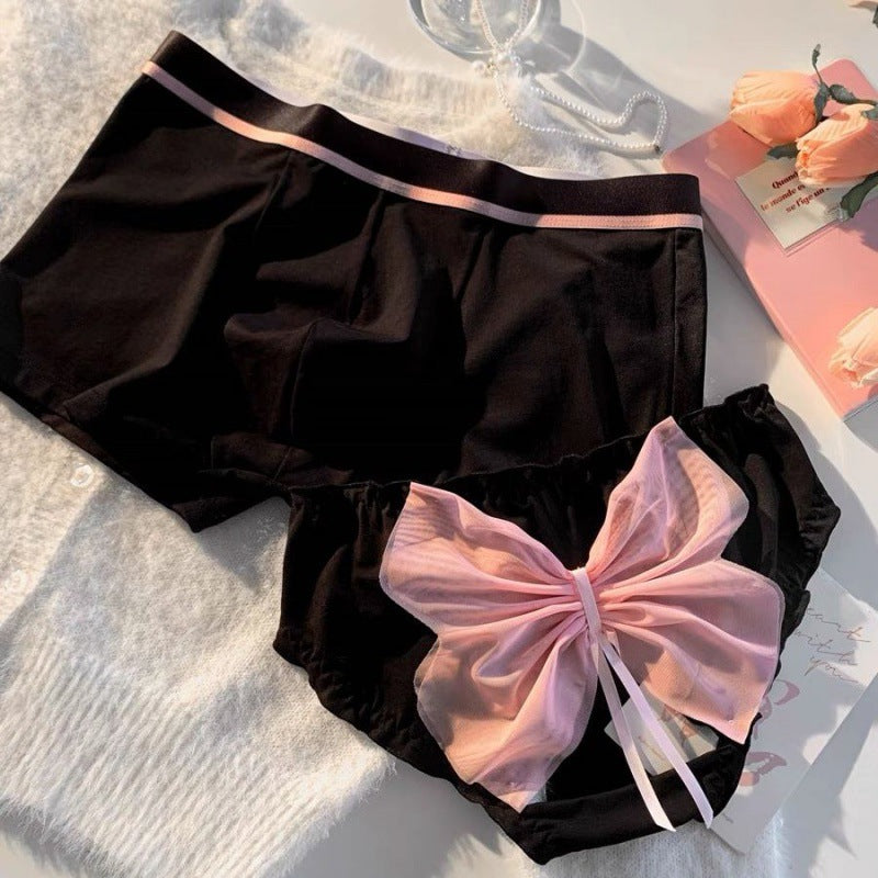 Black Triangle Flat Couple Underwear