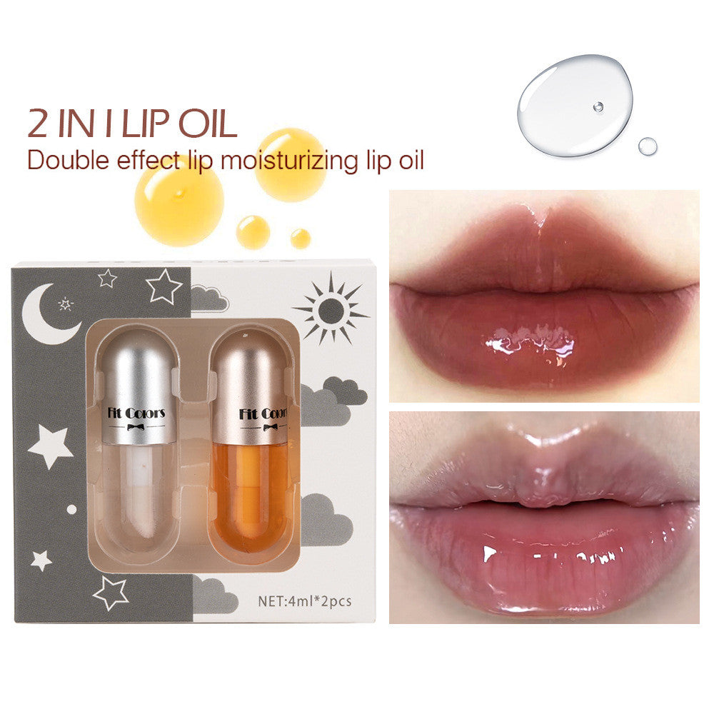 Dos estuches de bálsamo labial y labial líquido humectante