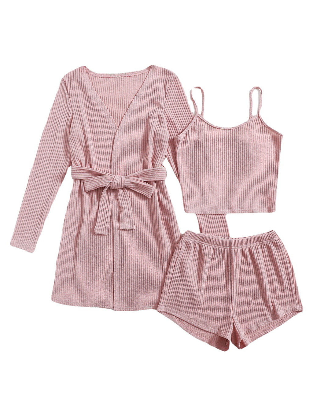 3-piece Set Suspender Shorts Homewear Suit