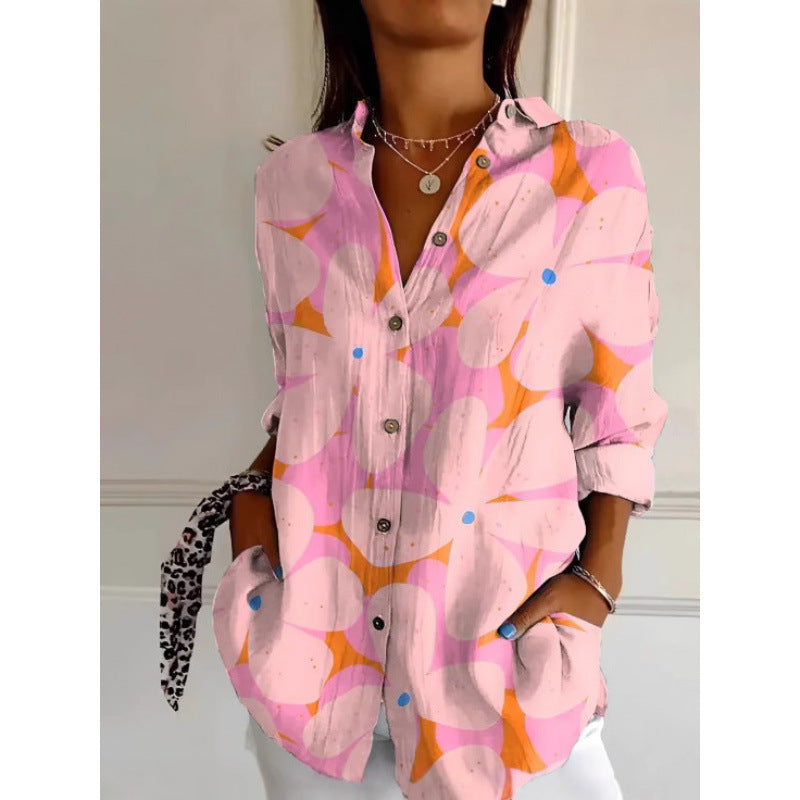 Floral Print Long-sleeved Shirt