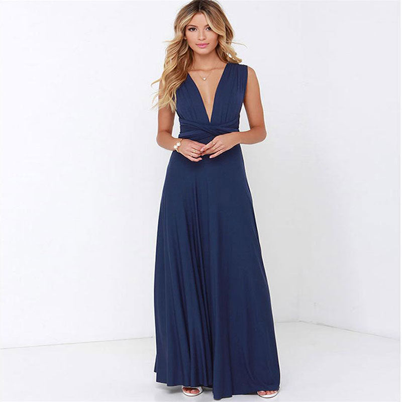 Sexy Long Floor-Length Backless Bandage Maxi Dress