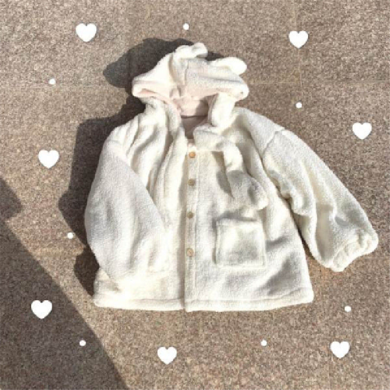 Cotton Jacket With Velvet And Thick Rabbit Ears