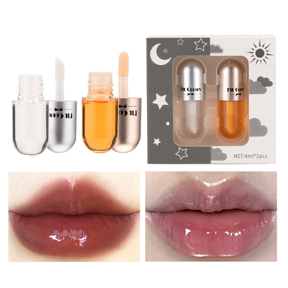 Dos estuches de bálsamo labial y labial líquido humectante