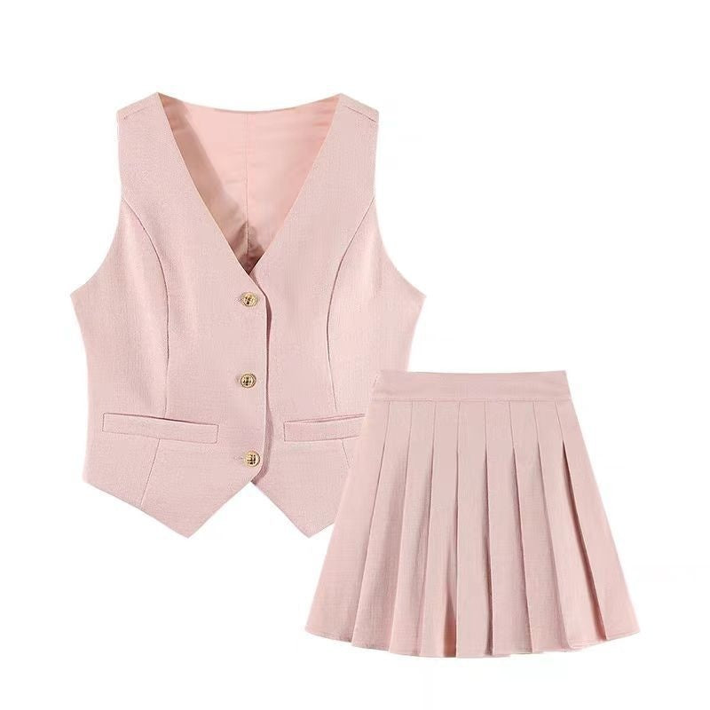 Summer Fashion High Waisted Cropped Skirt Set