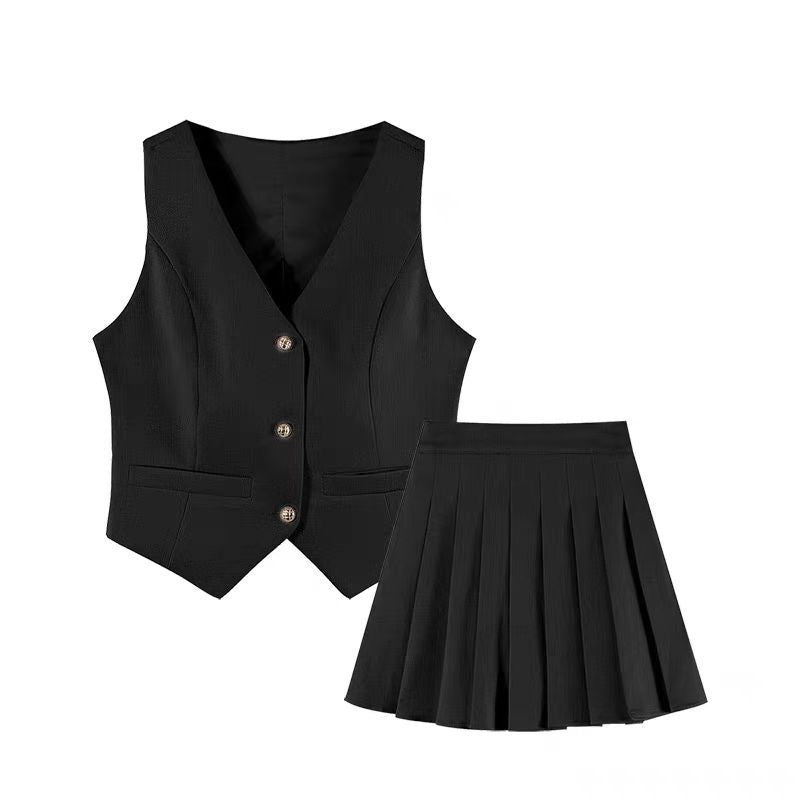 Summer Fashion High Waisted Cropped Skirt Set