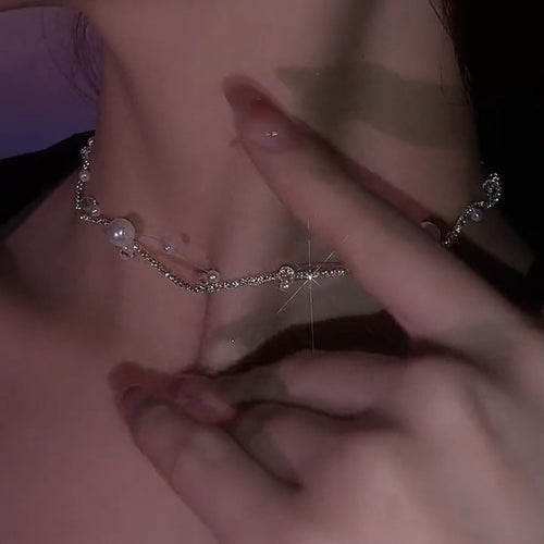 Collarbone Necklace Crystal Bead Diamond