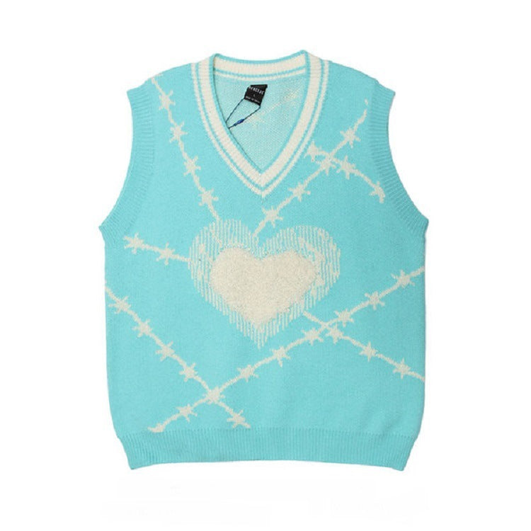 Women's Retro Heart Sleeveless Knitted Vest
