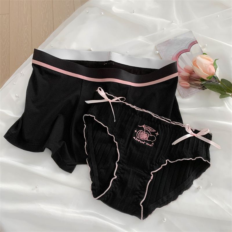 Black Triangle Flat Couple Underwear
