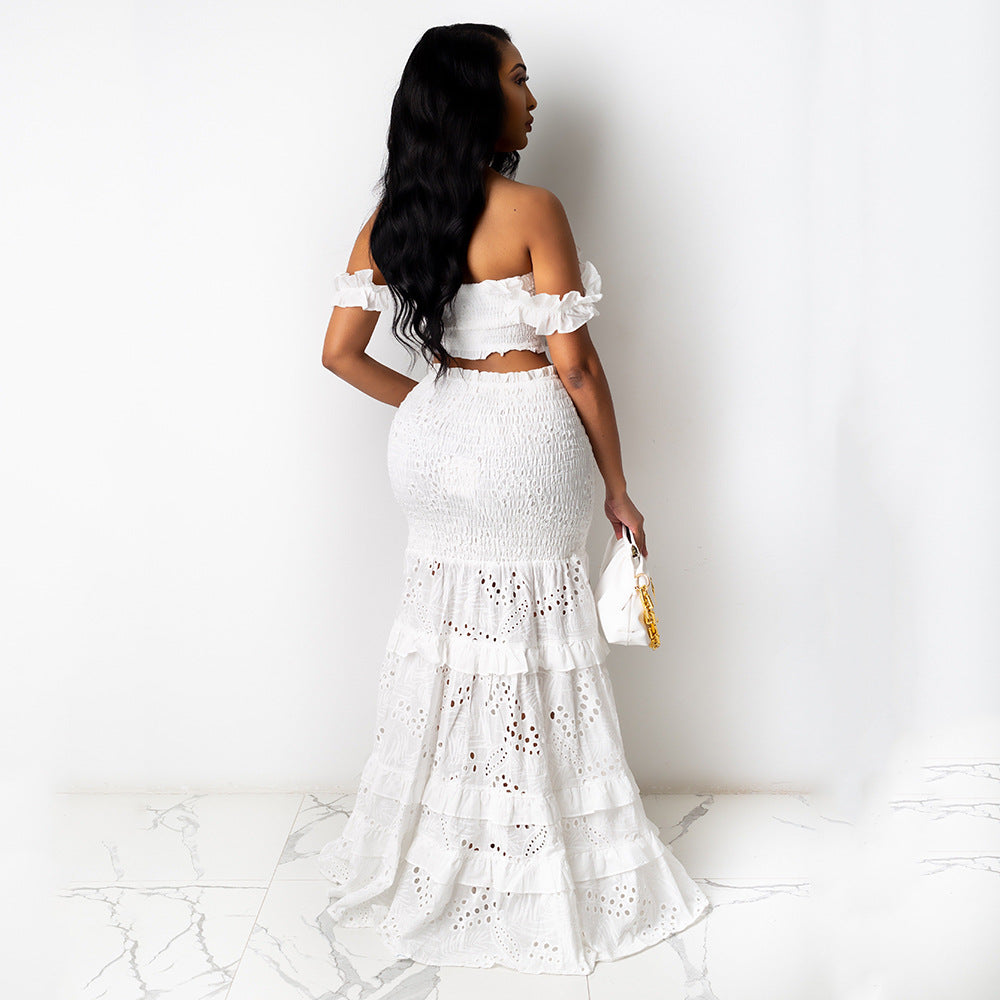 European And American-style Skirt Fishtail Sheath Two-piece Set