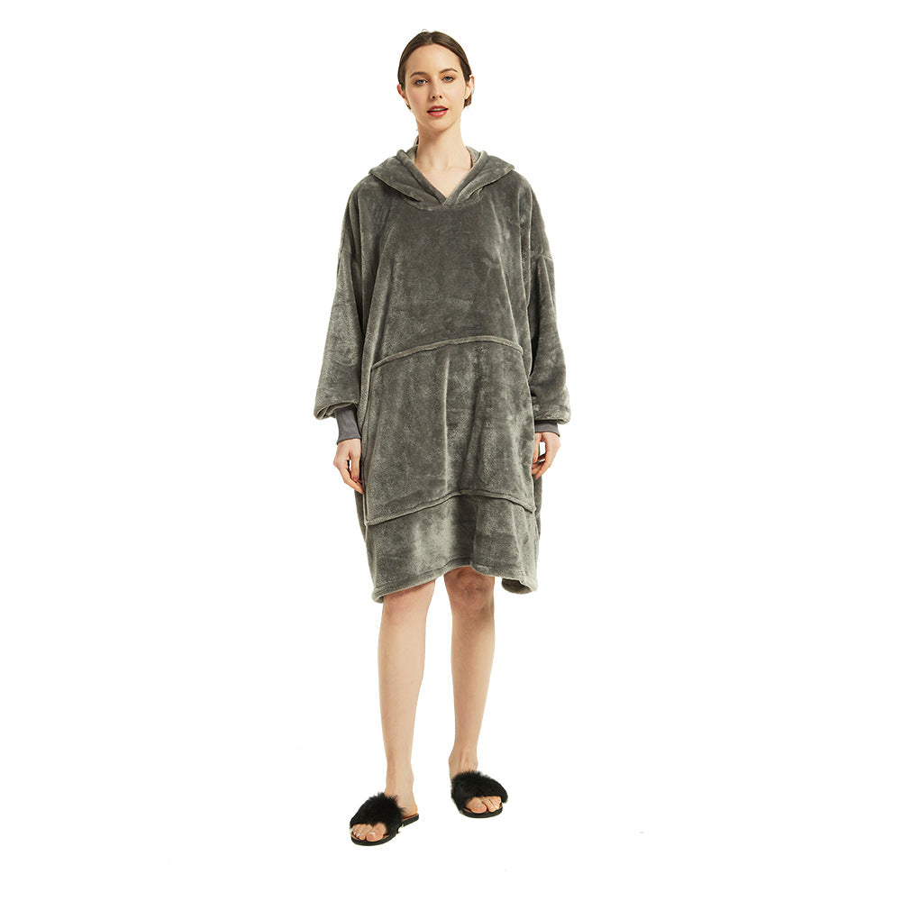 Embroidered Thin Slacker Blanket Unlined Flannel Coat