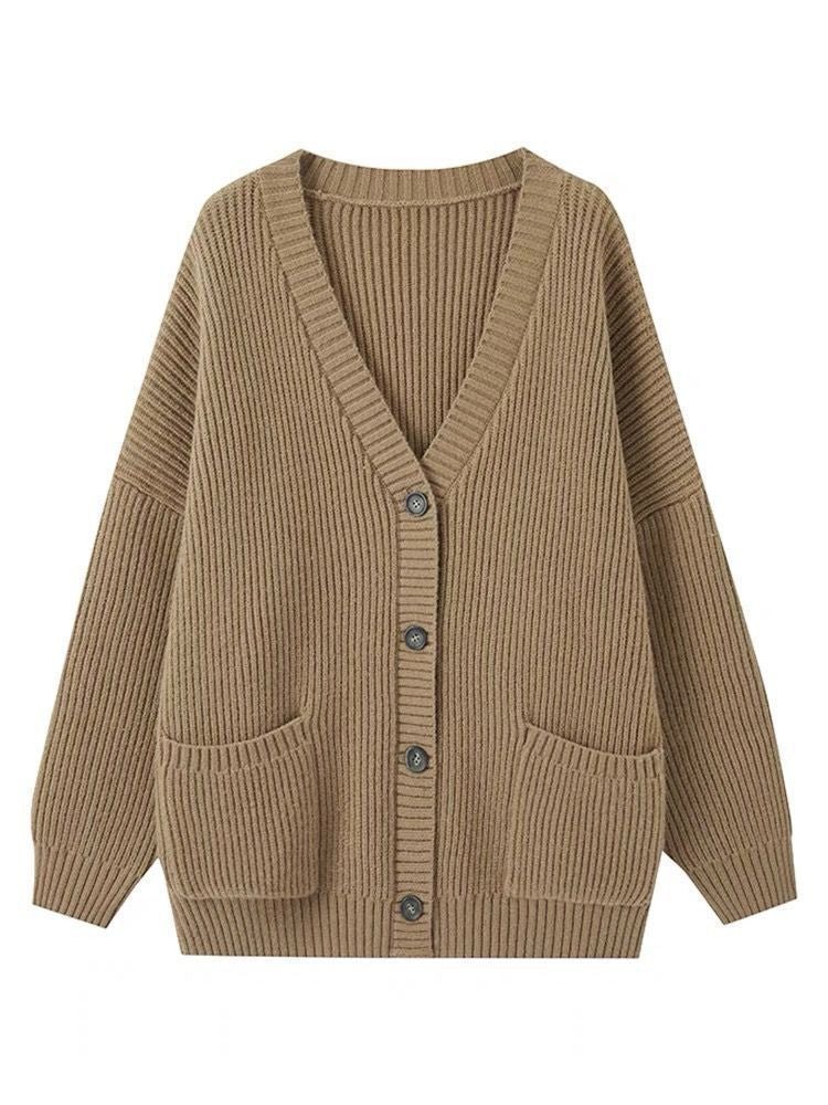 Conjunto de dos piezas de chaqueta de punto y falda plisada retro